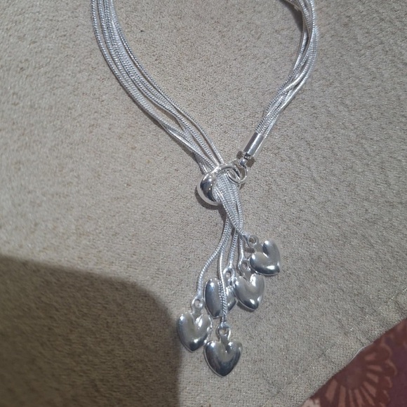 Sterling 925 Silver Heart Charm non traditional Bracelet - Picture 5 of 6